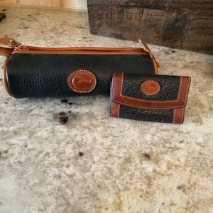 Vintage Dooney and Bourke cosmetic case and key chain.